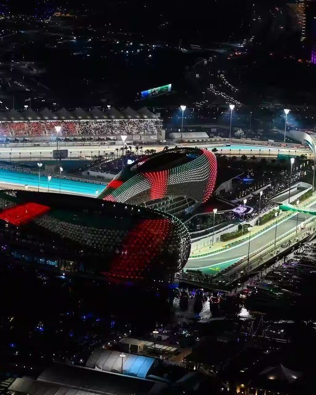 Yas Marina Circuit at night, Abu Dhabi